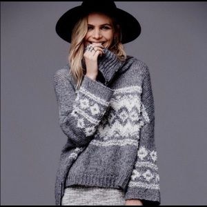 Free People Fair isle Ragnar Wool Blend pullover sweater